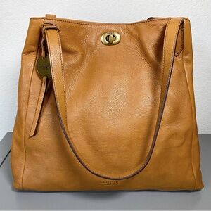 Margot Marcy Tan Leather Tote Bag
